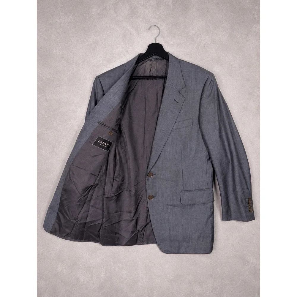 Lanvin Blazer Mens 40 Gray Two Button Sport Coat Suit Jacket Designer Italy